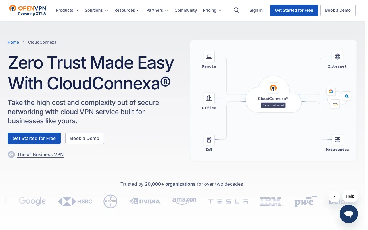 OpenVPN CloudConnexa homepage