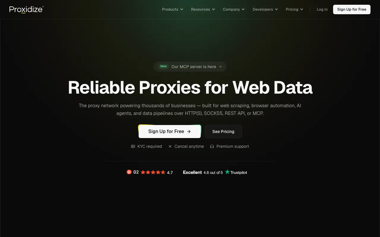 Proxidize homepage