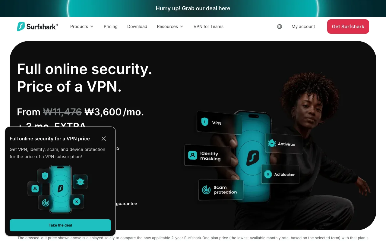 Surfshark homepage