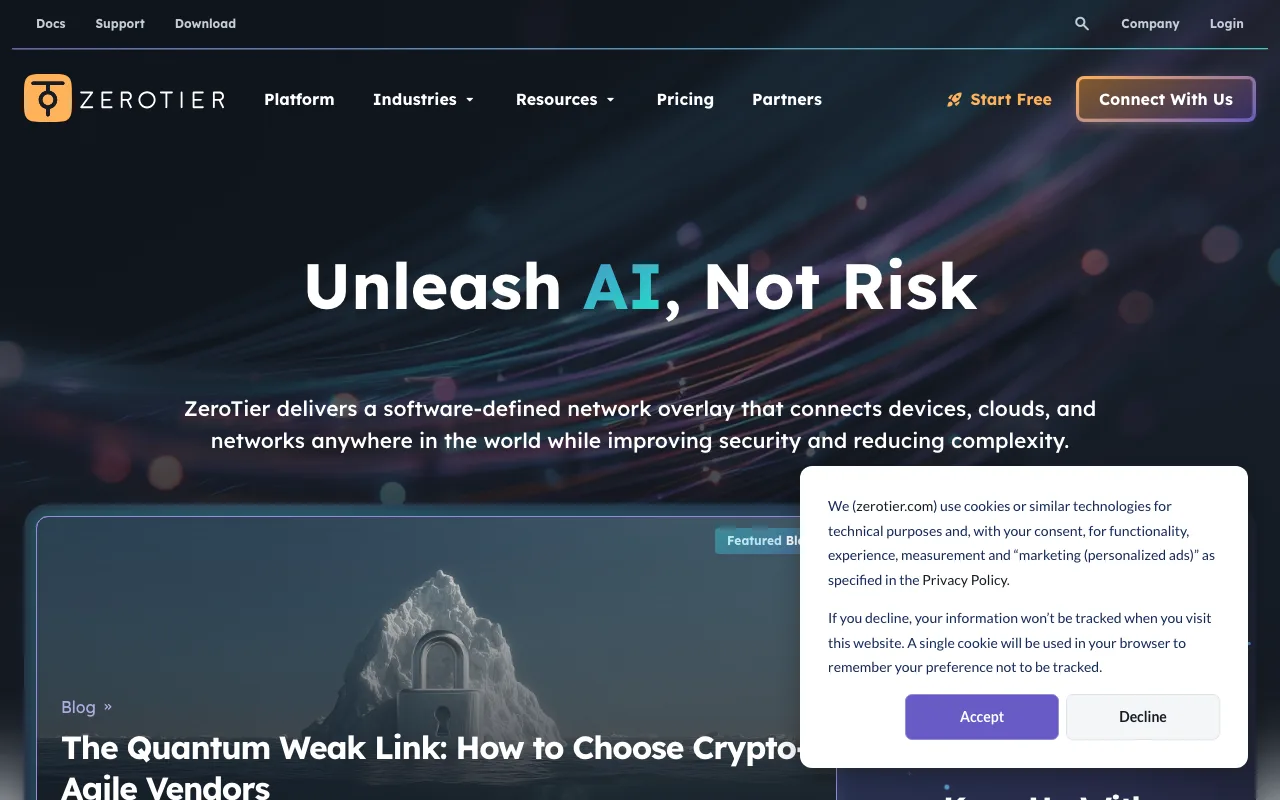 ZeroTier homepage